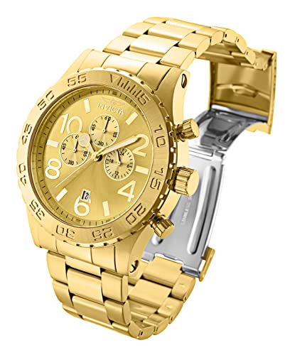 Invicta Men's 1270 Specialty Chronograph Gold Dial 18k Gold Ion-Plated Stainless Steel Watch