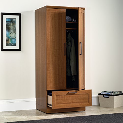 Sauder 411802 HomePlus Wardrobe/Storage Cabinet, L: 28.98" x W: 20.95" x H: 71.18", Sienna Oak finish