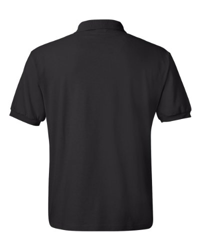 Hanes Men's Cotton-Blend EcoSmart Jersey Polo Black Medium