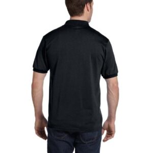 Hanes Men's Cotton-Blend EcoSmart Jersey Polo Black Medium