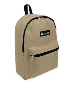 everest luggage basic backpack, khaki, medium
