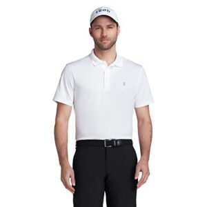 izod men's performance golf grid polo, white, x-large