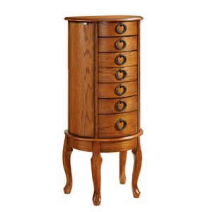 powell burnished oak jewelry armoire