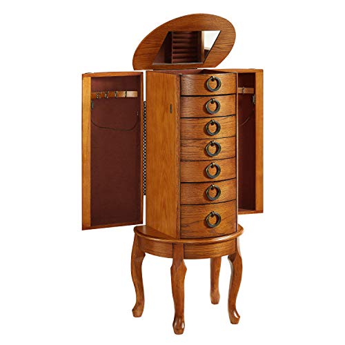 Powell Burnished Oak Jewelry Armoire