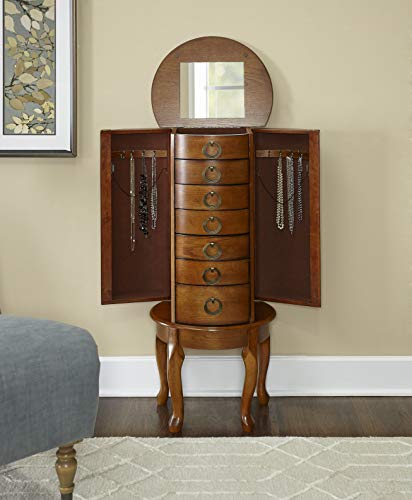 Powell Burnished Oak Jewelry Armoire