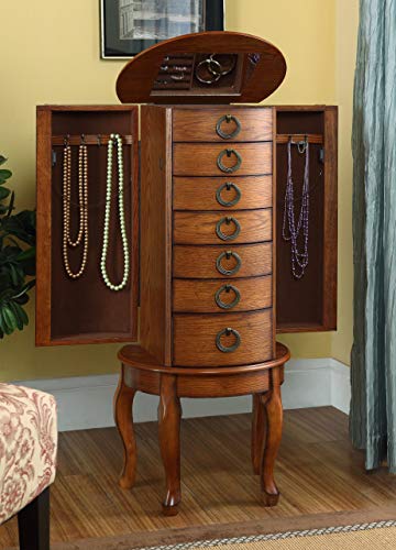 Powell Burnished Oak Jewelry Armoire