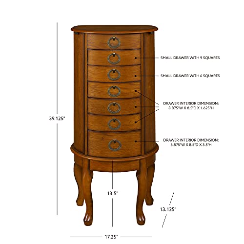 Powell Burnished Oak Jewelry Armoire