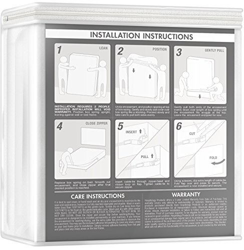 HOSPITOLOGY PRODUCTS Box Spring Encasement - Zippered Bed Bug Dust Mite Proof Hypoallergenic - Sleep Defense System - Split King - 39" W x 80" L - Set of 2 for Split Box Spring ONLY