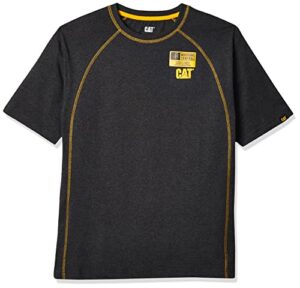 caterpillar men's performance short sleeve t-shirt (regular and big & tall sizes), charcoal heather grey, large