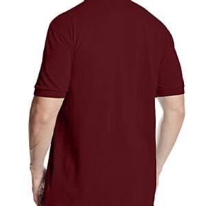 Dickies Men's Short Sleeve Pique Polo, Burgundy, Large