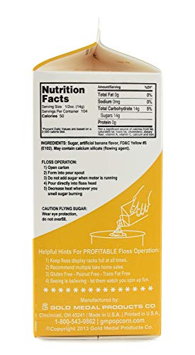 Gold Medal 3218 Banana Flossugar, 3.25 lb Carton Each