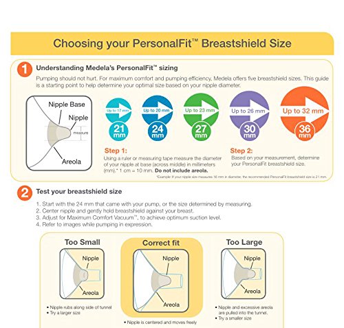 Medela PersonalFit Breast Shields, Large (Pack of 2) 27mm Breast Pump Flanges, Authentic Medela Spare Parts, Made Without BPA