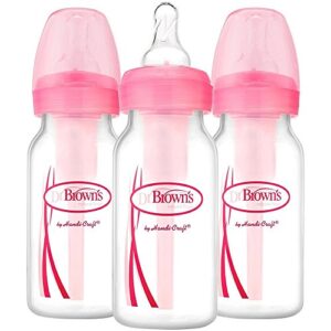 Dr. Brown's Baby Bottle, 4 Ounce, 3-Count - Pink