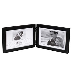 Malden International Designs Black Concept Wood Picture Frame, Double Horizontal, 2-4x6, Black