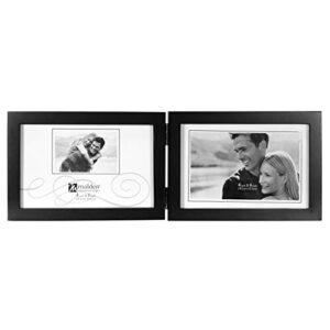 Malden International Designs Black Concept Wood Picture Frame, Double Horizontal, 2-4x6, Black