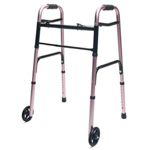 lumex colorselect walker, lightweight & folding 2-wheel walker for adults & seniors