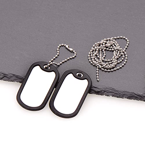 Paialco Stainless Steel Dog ID Tags Set Complete with Chains & Black Silencers