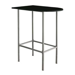 monarch specialties 2335 table, height, pub, 36" rectangular, small, kitchen, laminate, black, grey, contemporary, modern home bar-24"x 36" silver metal spacesaver, 35.5" l x 23.75" w x 41" h