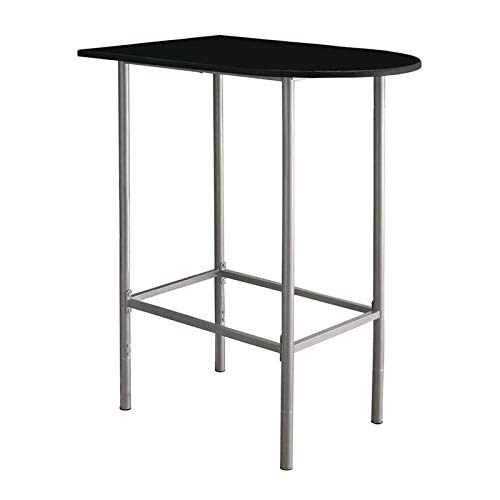 Monarch Specialties 2335 Table, Height, Pub, 36" Rectangular, Small, Kitchen, Laminate, Black, Grey, Contemporary, Modern Home Bar-24"X 36" Silver Metal Spacesaver, 35.5" L x 23.75" W x 41" H