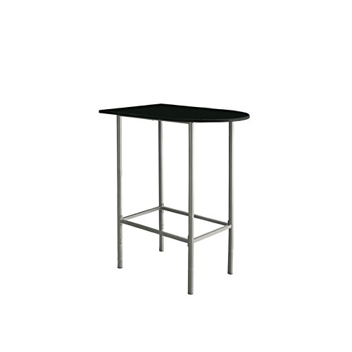 Monarch Specialties 2335 Table, Height, Pub, 36" Rectangular, Small, Kitchen, Laminate, Black, Grey, Contemporary, Modern Home Bar-24"X 36" Silver Metal Spacesaver, 35.5" L x 23.75" W x 41" H