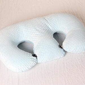 Twin Z Pillow The Blue - 6 uses in 1 Twin Pillow ! Breastfeeding, Bottlefeeding, Tummy Time, Reflux, Support and Pregnancy Pillow! Contains no Foam!