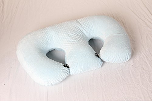 Twin Z Pillow The Blue - 6 uses in 1 Twin Pillow ! Breastfeeding, Bottlefeeding, Tummy Time, Reflux, Support and Pregnancy Pillow! Contains no Foam!