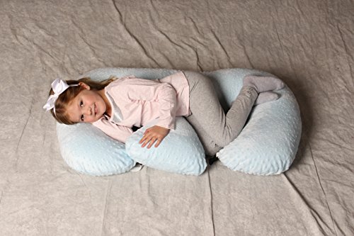 Twin Z Pillow The Blue - 6 uses in 1 Twin Pillow ! Breastfeeding, Bottlefeeding, Tummy Time, Reflux, Support and Pregnancy Pillow! Contains no Foam!