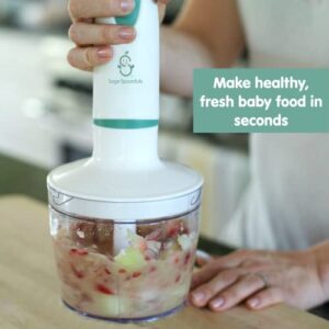 Sage Spoonfuls Baby Food Maker, Processor and Immersion Blender with Dishwasher-Safe Stainless Steel Attachments for Meal Prep & Baby-Led Weaning, White