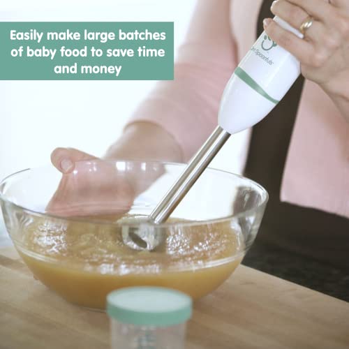 Sage Spoonfuls Baby Food Maker, Processor and Immersion Blender with Dishwasher-Safe Stainless Steel Attachments for Meal Prep & Baby-Led Weaning, White