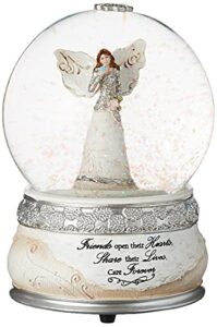 pavilion gift company 82304 elements friends angel musical waterglobe, 6-inch/100mm, inscription friends open their hearts share their lives, care forever , white