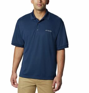 columbia men's pfg perfect cast polo shirt, breathable, uv protection collegiate navy