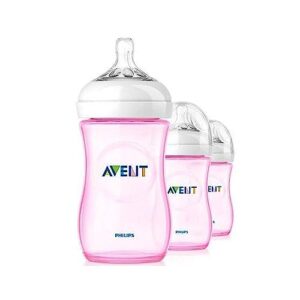 philips avent natural pp pink 9-ounce baby bottles (pack of 3)