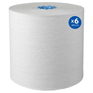 kleenex® hard roll paper towels (25637), with premium absorbency pockets™, for blue core dispensers, white, (700'/roll, 6 rolls/case, 4,200'/case)