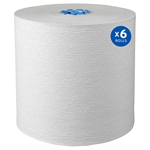 Kleenex® Hard Roll Paper Towels (25637), with Premium Absorbency Pockets™, for Blue Core Dispensers, White, (700'/Roll, 6 Rolls/Case, 4,200'/Case)