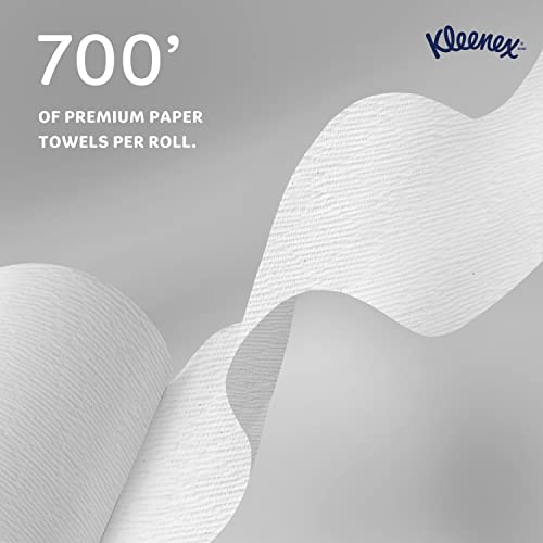 Kleenex® Hard Roll Paper Towels (25637), with Premium Absorbency Pockets™, for Blue Core Dispensers, White, (700'/Roll, 6 Rolls/Case, 4,200'/Case)