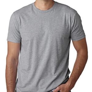 Next Level Mens Premium Fitted Short-Sleeve Crew T-Shirt - Large - Heather Grey