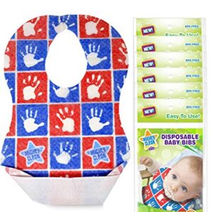 Mighty Clean Baby Disposable Baby Bibs 24 Count (4 Bibs per Package)