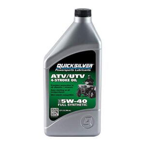 quicksilver 8m0058914 5w-40 full synthetic 4-stroke atv engine oil – 1 quart