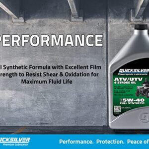 Quicksilver 8M0058914 5W-40 Full Synthetic 4-Stroke ATV Engine Oil – 1 Quart