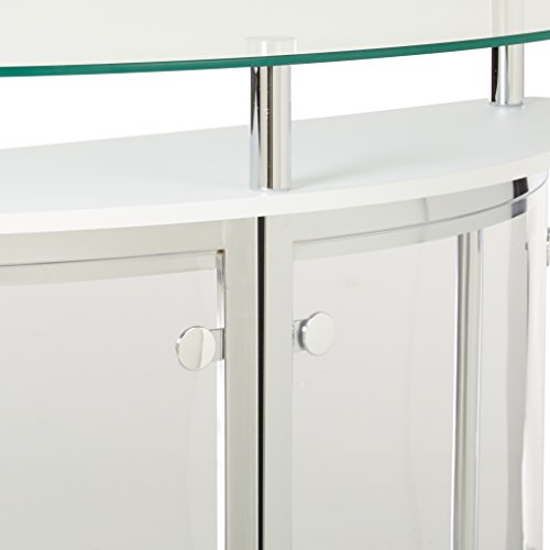 Coaster Furniture Bar Unit 20 inch W x 50.75 inch L x 41 inch H Chrome and Clear 101066