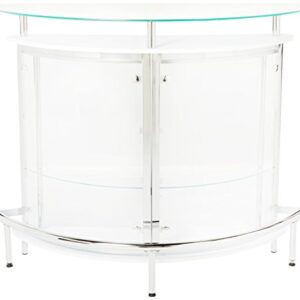 Coaster Furniture Bar Unit 20 inch W x 50.75 inch L x 41 inch H Chrome and Clear 101066