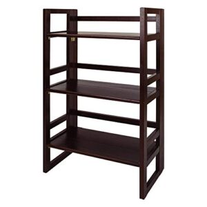 casual home 3-shelf folding student bookcase (20.75" wide)-espresso