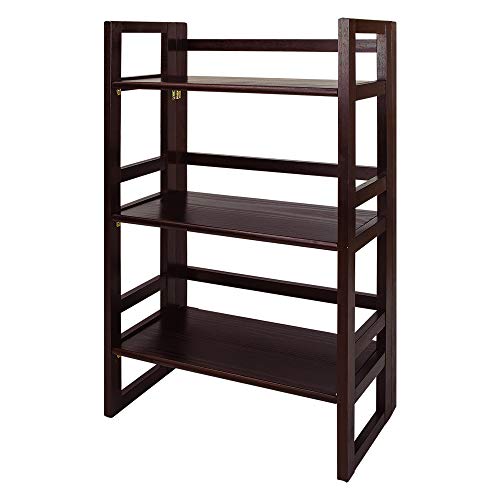 Casual Home 3-Shelf Folding Student Bookcase (20.75" Wide)-Espresso