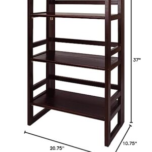 Casual Home 3-Shelf Folding Student Bookcase (20.75" Wide)-Espresso