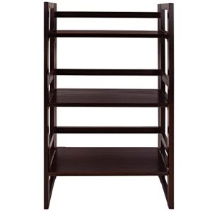 Casual Home 3-Shelf Folding Student Bookcase (20.75" Wide)-Espresso