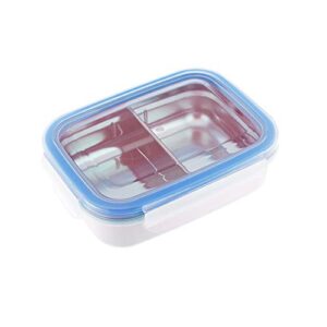 innobaby keepin' fresh stainless steel divided bento snack box with lid for kids and toddlers bpa free, 11 oz., blue