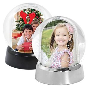 Mini Photo Snow Globe with Silver Base