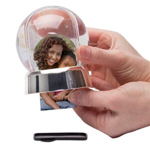 Mini Photo Snow Globe with Silver Base