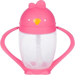 Lollaland Weighted Straw Sippy Cup for Baby: Lollacup - Transition Kids, Infant & Toddler Sippy Cup (6 months - 9 months) | Shark Tank Products | Lollacup (Posh Pink)