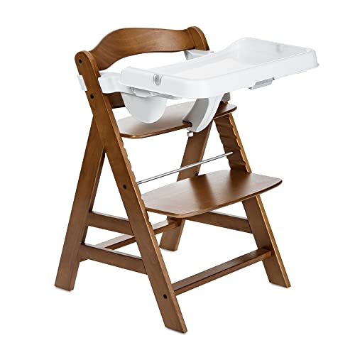 Hauck Alpha Removable Non Slip High Chair Table Tray with Adjustable Depth, Compatible w/Wooden Grow-Along Alpha+ and Beta+, Accessory Only, White